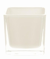 Accubak van gekleurd glas wit heavy glas 12 cm