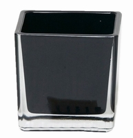 Accubak van gekleurd glas 10 cm in zwart en wit