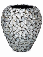 Bloempot Shell Mother of Pearl silver blue