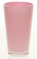 Glaspot gekleurd hoog roze heavy glas