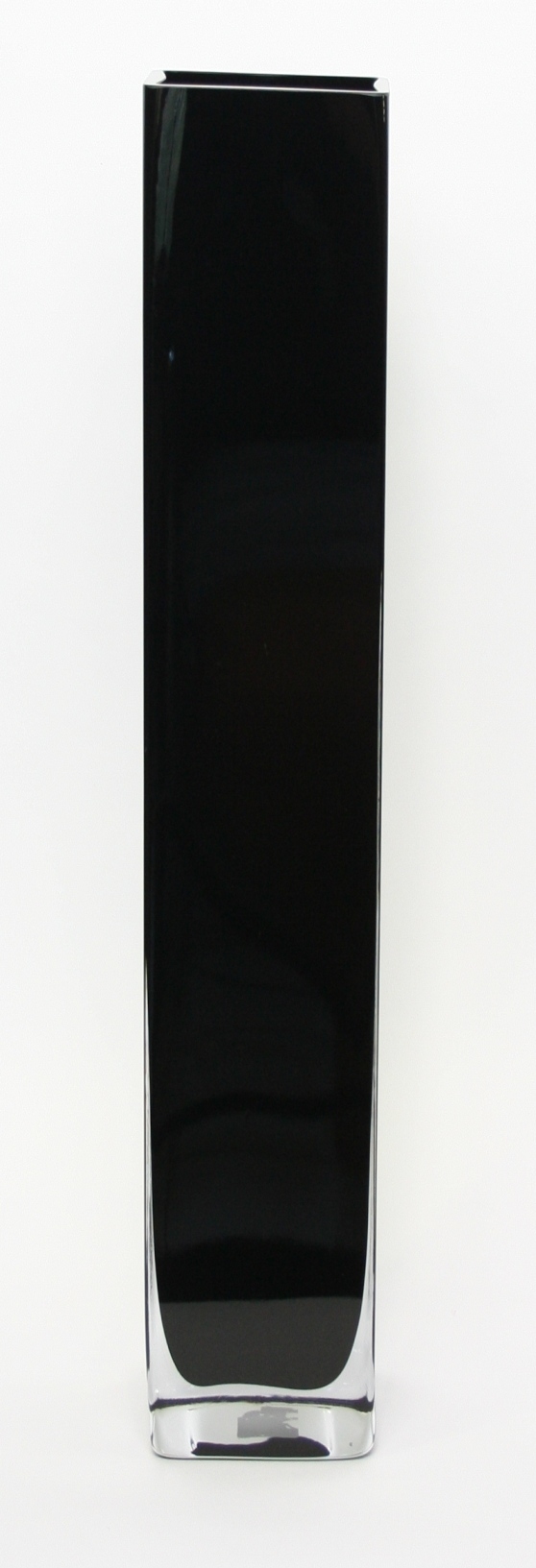 Accuvaas zwart glas 10 cm breed 40 cm hoog heavy glas